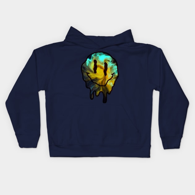 Melting Smile - Blue Galaxy Kids Hoodie by CoolMomBiz